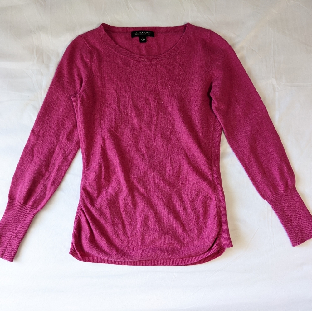 Banana Republic Cashmere Wool Blend Sweater Pink Small